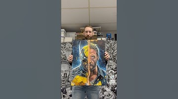 How not to paint wolverine.  Painting Hugh Jackman.  The only real Wolverine. #logan #wolverine art