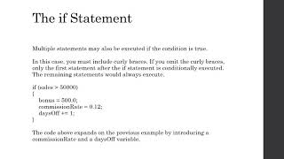 The if, else if, and else Statements