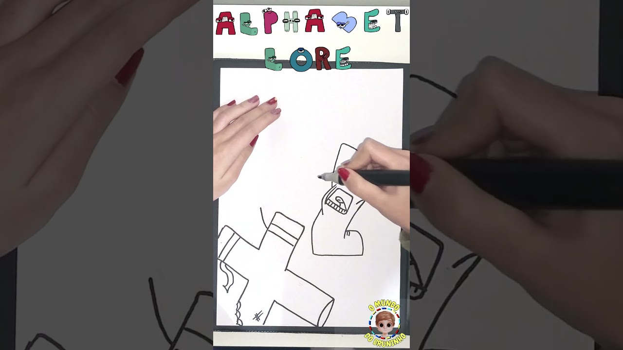 🖌️ Maria Clara desenha as letras X e Y dos Alphabet Lore para o Bruninho! 