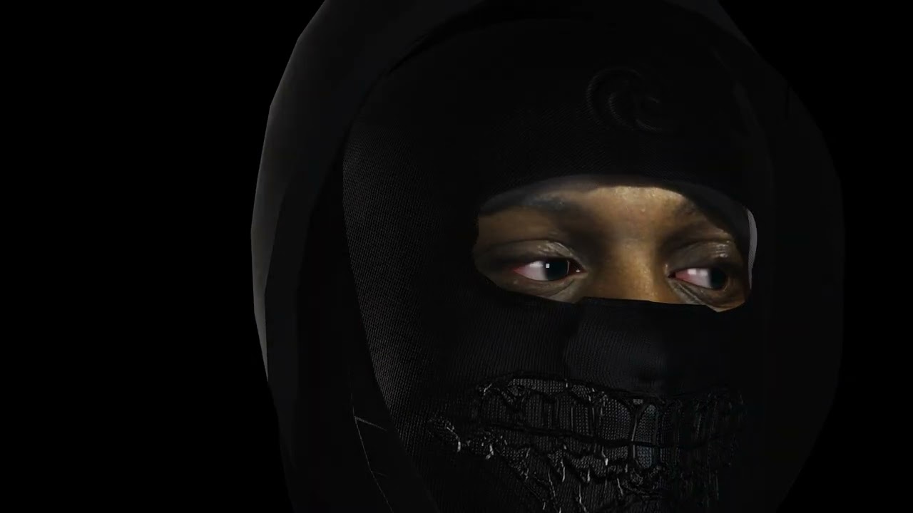 LOVESK | SUPER CLOSE UP, CGI MODEL MADE. blinking black virtual rapper