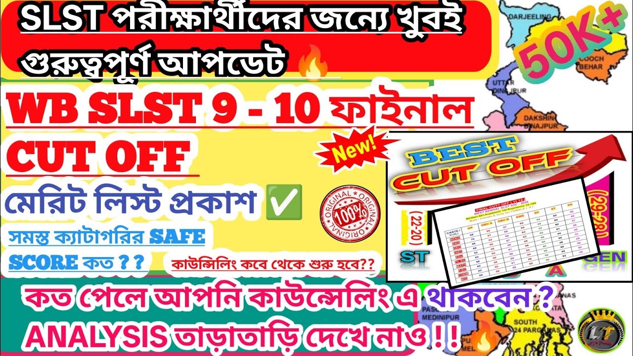 WB SLST🔥( IX - X ) Final Cut Off 2026 | WB SLST Safe Score 2026 | WB SSC SLST 2025 Cut - Off | SLST 