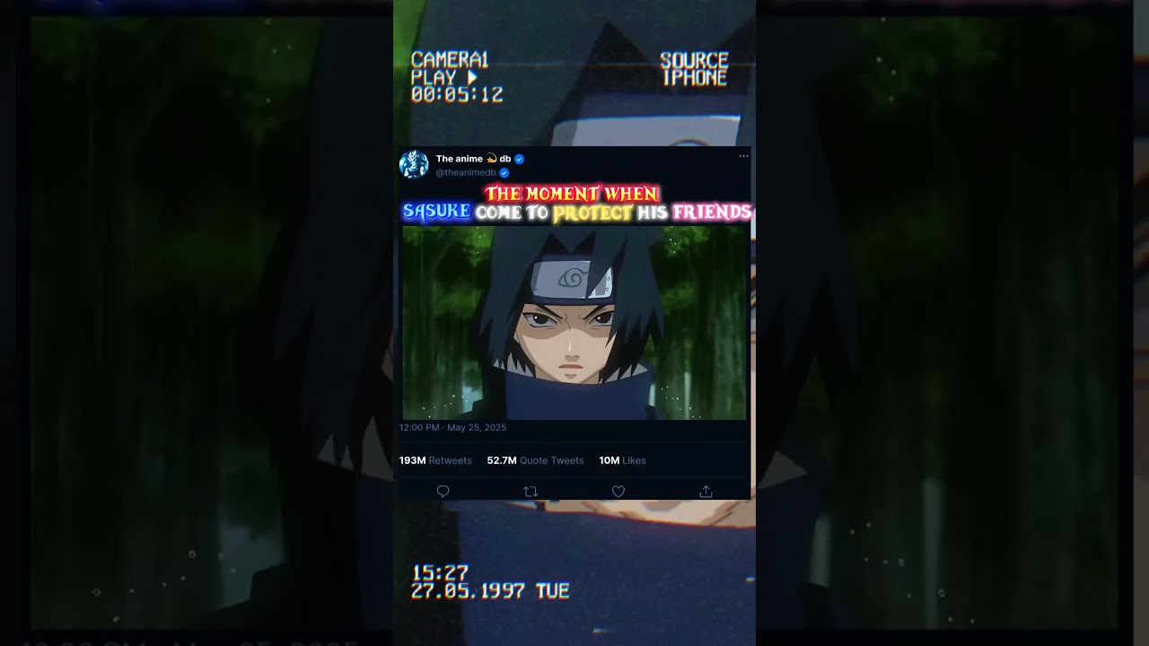 the moment when Sasuke come to protect his friends 