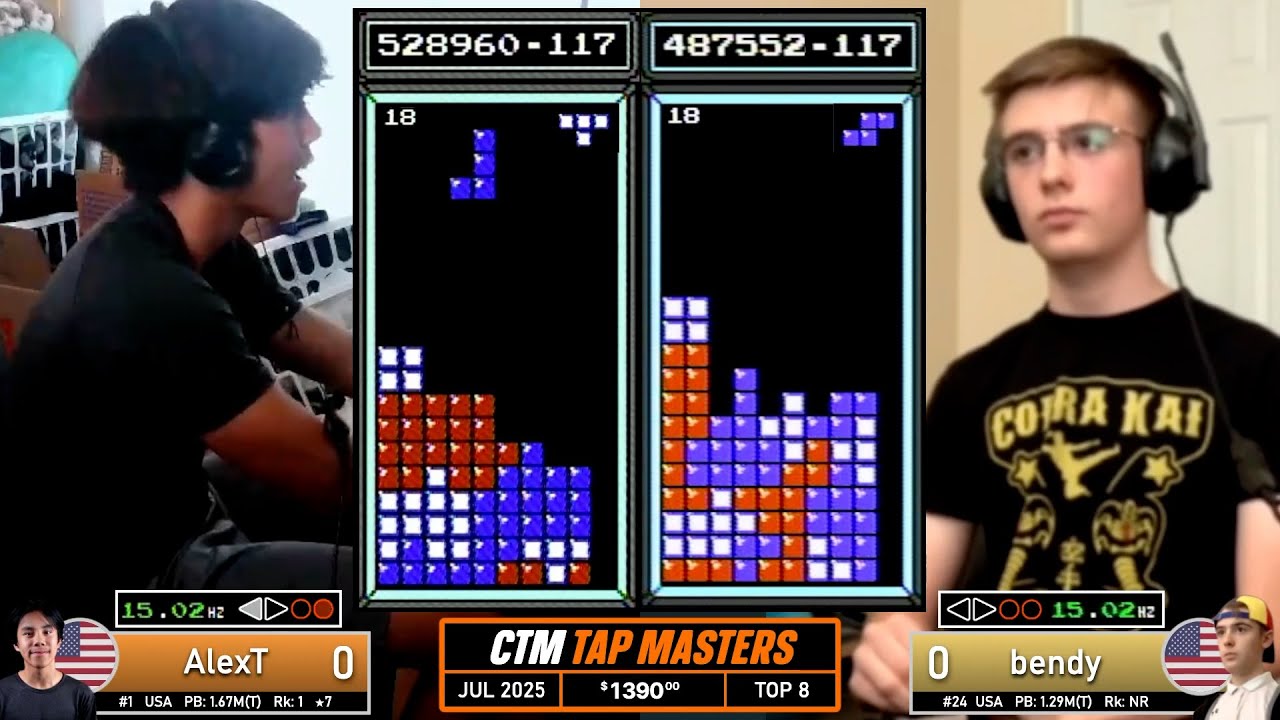 KILLSCREEN CHASEDOWN?? Alex T, Bendy | Top 8 | Classic Tetris Monthly TAP Masters July 2025