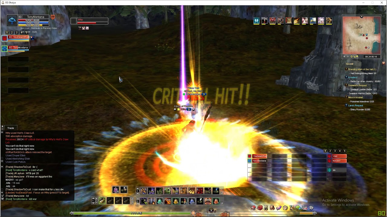 Shaiya 2v2 fighter+archer/War+hunter