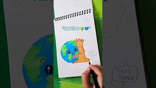 ✨Cute Coloring Nature Idea that Feels Magical 🌍🌳#coloring #art #shorts #satisfying #kawaii
