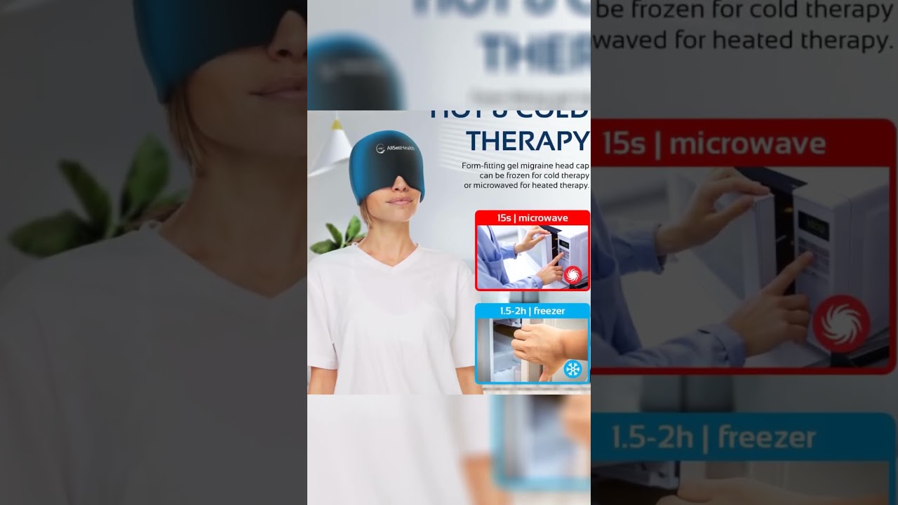 Migraine Relief Cap Ice Head Wrap Headache and Migraine Hat[Headache Relief Hot]