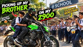Picking My Brother Up From School 😂 | Students’ Crazy Reactions!❤️‍🔥