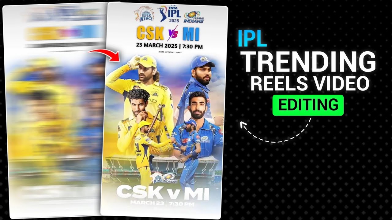IPL Match Viral Reels Video Editing | Cricket Video Editing Tutorial