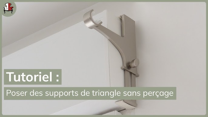 Lot de 2 supports sans perçage tringle à rideau Design, 28 mm blanc mat IB+