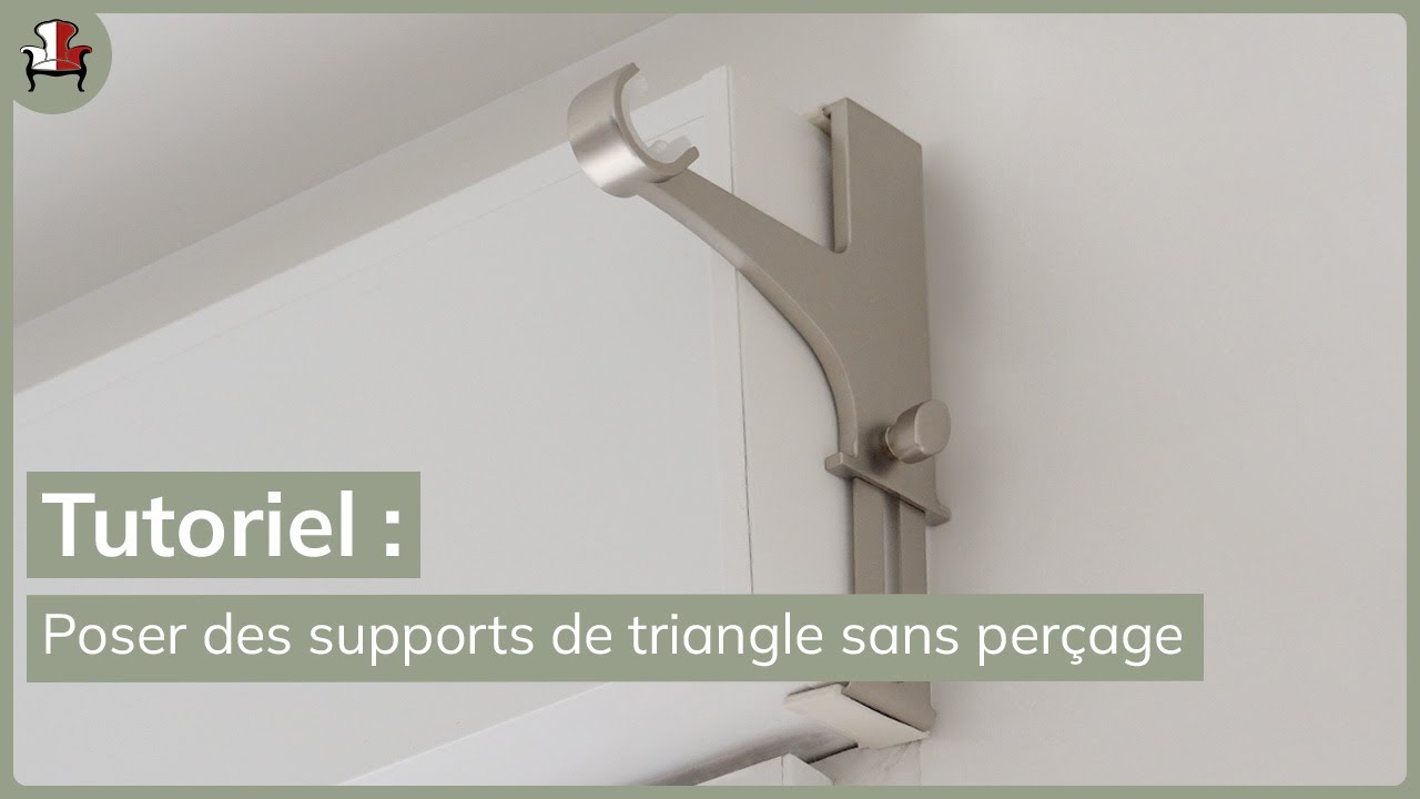 Lot de 2 Supports Tringle Rideaux sans Percage, Tringle Rideau sans Percage,  Support Rideau sans Percage, Support pour Tringle Coffre de Volet Roulant, Support  Tringle Coffre Volet Roulant, en Métal : 