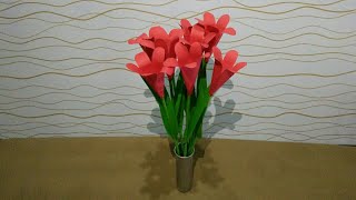 Cara Membuat Bunga Terompet Dari Kertas Origami How To Make Trumpet Flowers From Origami Paper