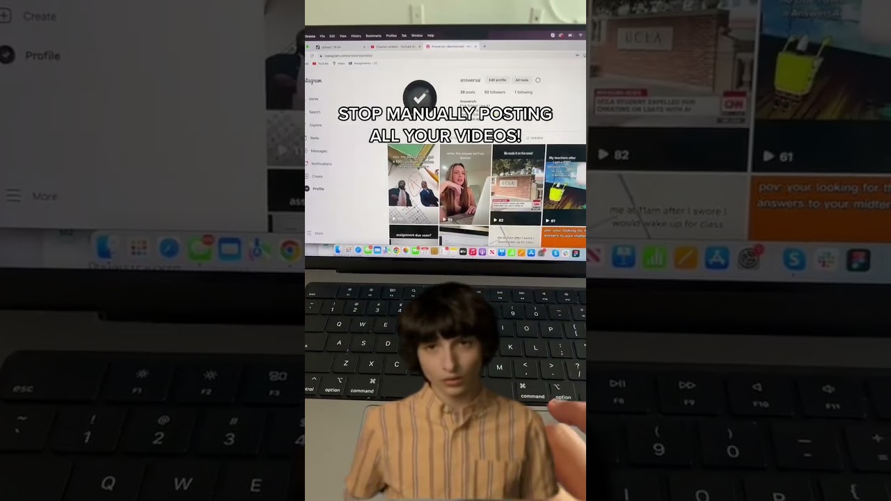 Repurpose.io will automatically post all your vidoes across all your socials with one click!