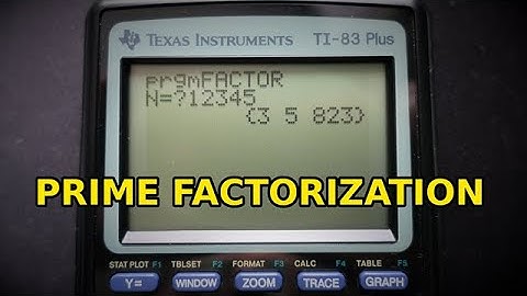 Prime Factorization on TI-83, TI-84, TI-86 calculators
