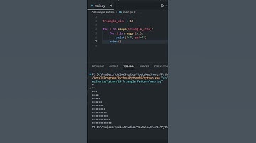 Printing triangle Patterns in Python #shorts #Python #PythonShorts