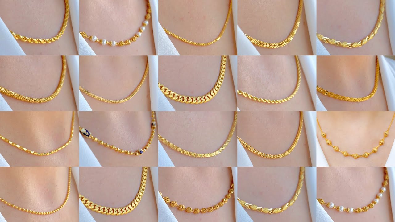 Latest 22kt gold chains with weight and price  Gold Chain collection 2022