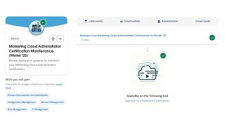 Marketing Cloud Administrator Certification Maintenance (Winter '25) - Salesforce Trailhead