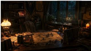 Rainy RPG Study Room 🌧️ Fantasy Ambience for Studying &amp; Relaxation