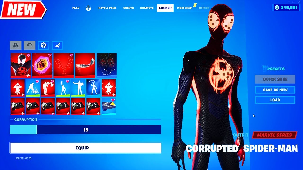 Miles Morales Fortnite Glitched Corrupted Style #SpiderVerse - YouTube