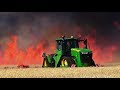 2x John Deere 9620RX - Big fire Action | Tillage Work 2017