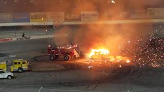 Burnout - car burns from jet engine monster fire truck