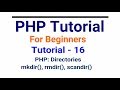 PHP tutorial in Hindi part - 16 - PHP Directories | mkdir, rmdir, scandir Functions