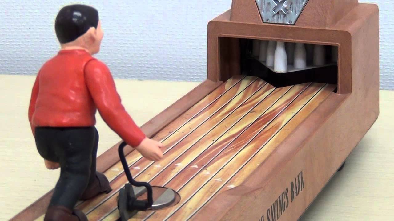 レトロなボウリング貯金箱 - YouTube