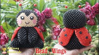 3D Origami Ladybug 🐞 Tutorial | DIY Paper Craft Tutorial | Part 2 : Head, Wings & Assembly