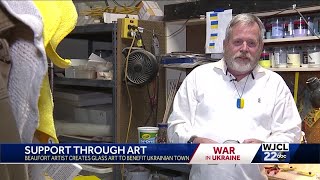 Beaufort artist makes pins, pendants resembling Ukrainian flag, donates 100% of proceeds