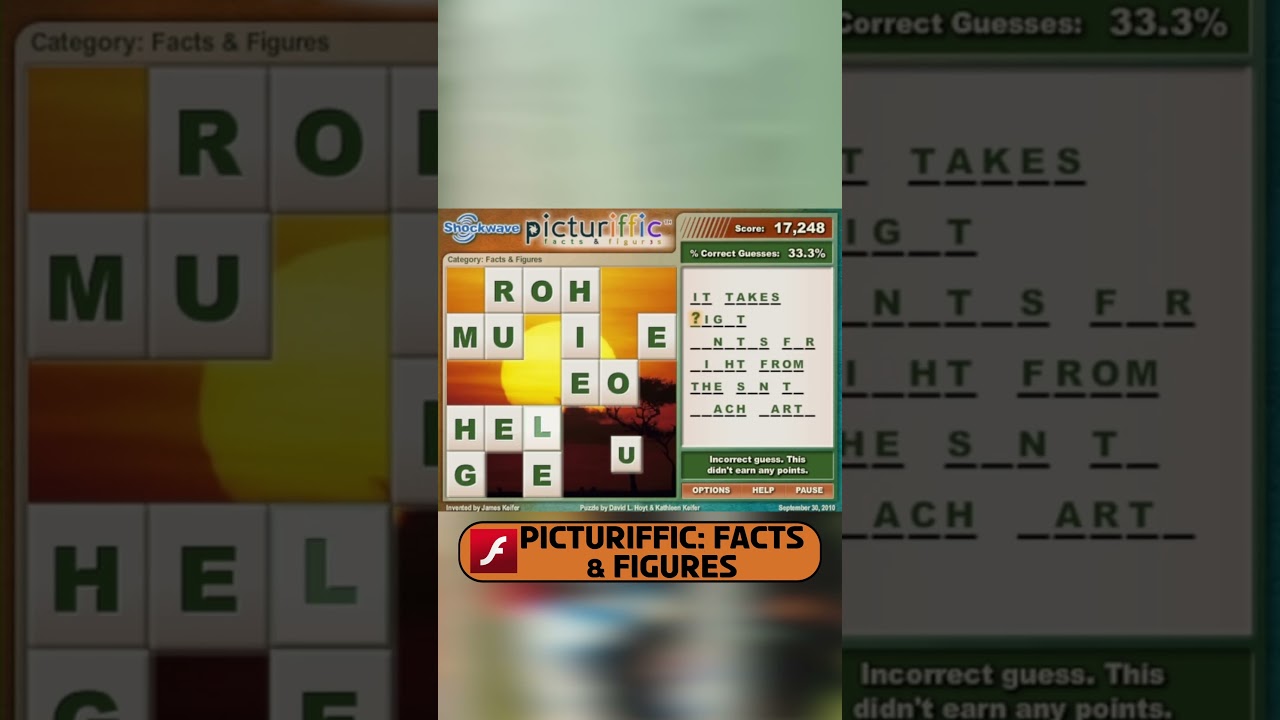 Picturiffic: Facts & Figures - Game of the Day!  #gaming #flashgames