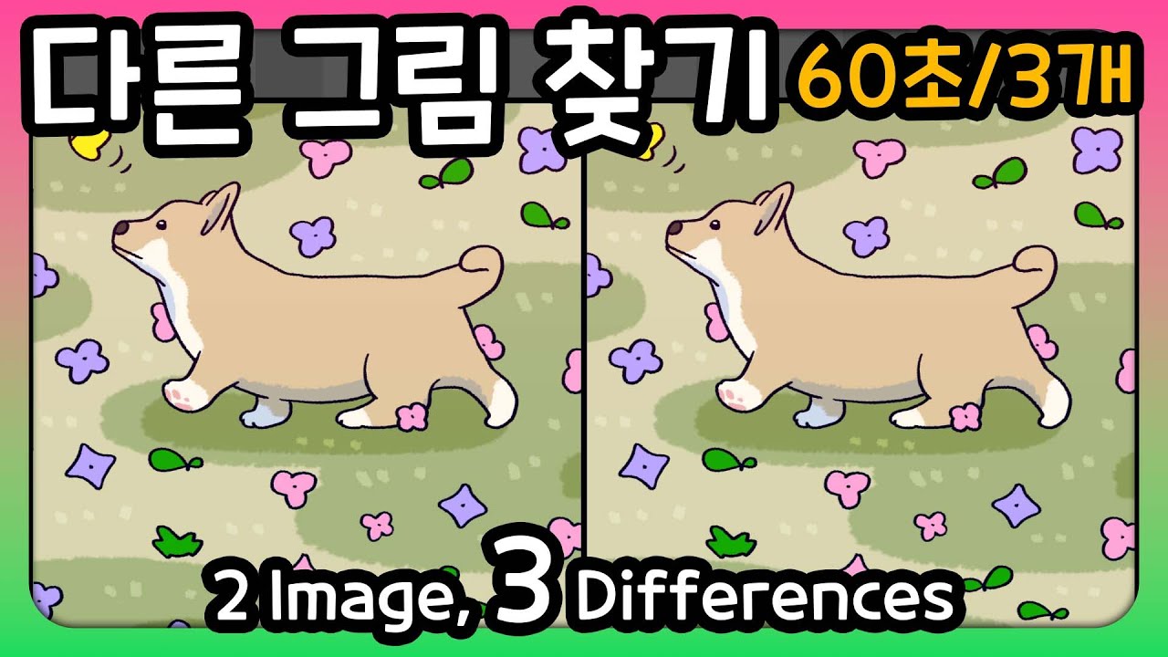 다른 그림 찾기 -60초 안에 다른 그림 3개를 찾아보세요- - YouTube