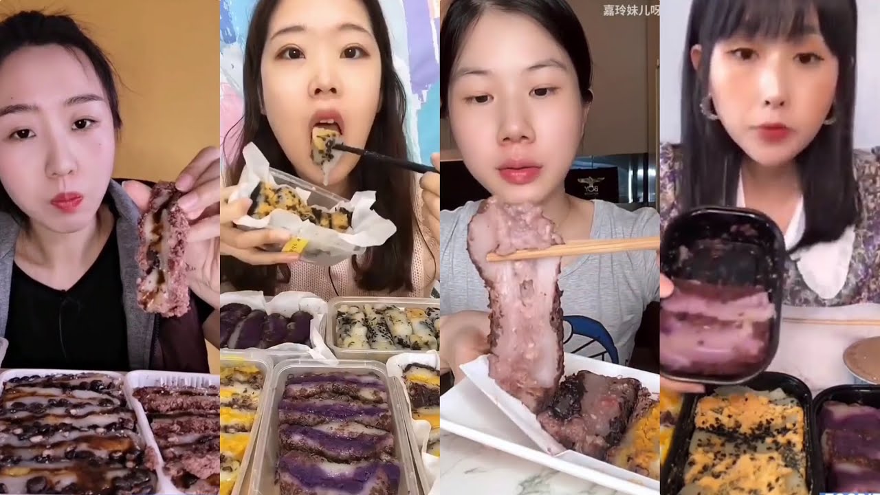 [ASMR] SLICED GLUTINOUS RICE CAKE; 'QIE GAO' (切糕) || *Subtitled* Dessert Mukbang 디저트 먹방 吃播