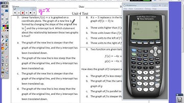 TRANSFORMATIONS - Unit 4 TEST - 1ST 6 WEEKS - ALGEBRA 1 EOC