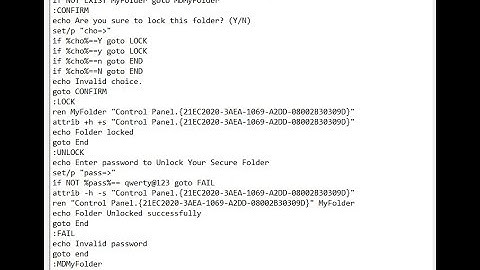 How To Create Password Protected Folder Using Batch Code