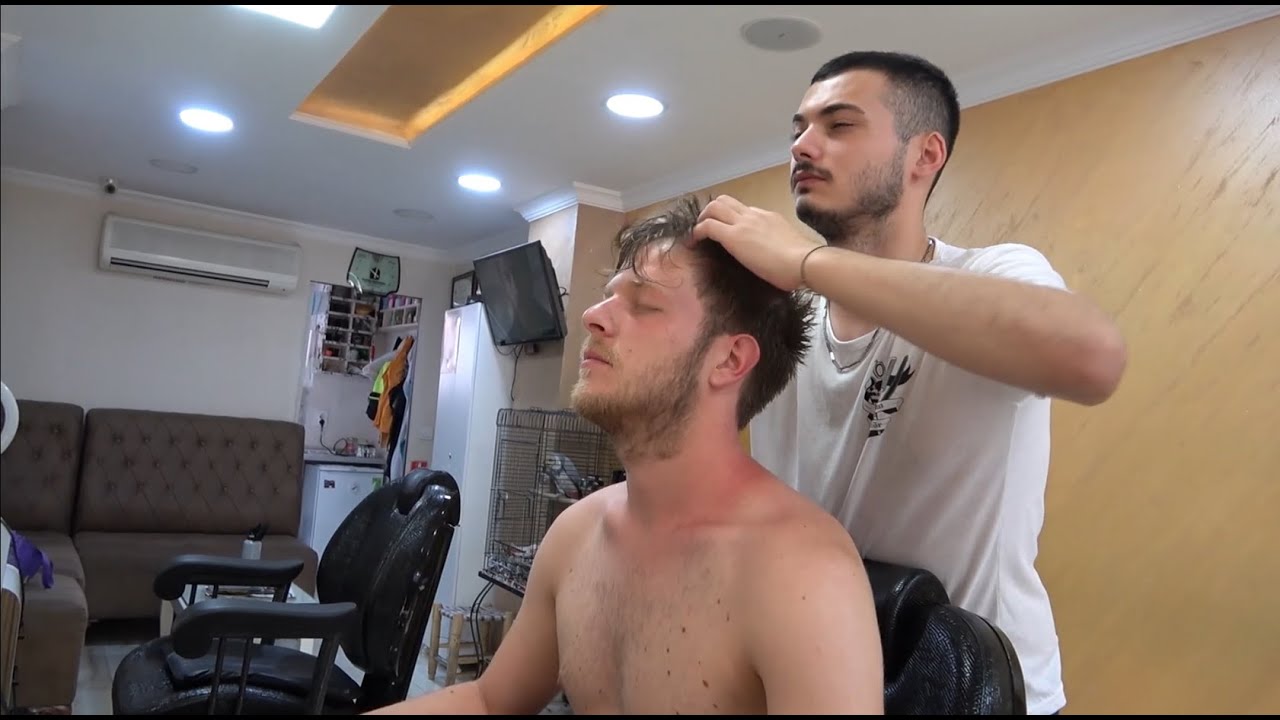 ASMR Young Turkish Barber By Tunahan Head,Face,Body,Back,Neck and Arm Massage
