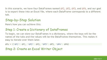 How to Save or Export Multiple DataFrames in Excel with Different Tabs