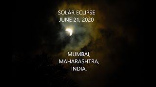 Annualar solar eclipse - june 21, 2020 mumbai, maharashtra, india.