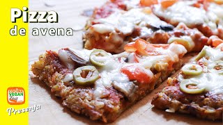 Pizza de avena, en sartén, sin harina.¡Menos calorías, mismo sabor!  Cocina Vegan Fácil