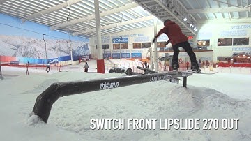 How to do a Switch Front Lipslide 270  Jamie Nicholls Snowboarding Tricks & Tips Skiers vs Boarders