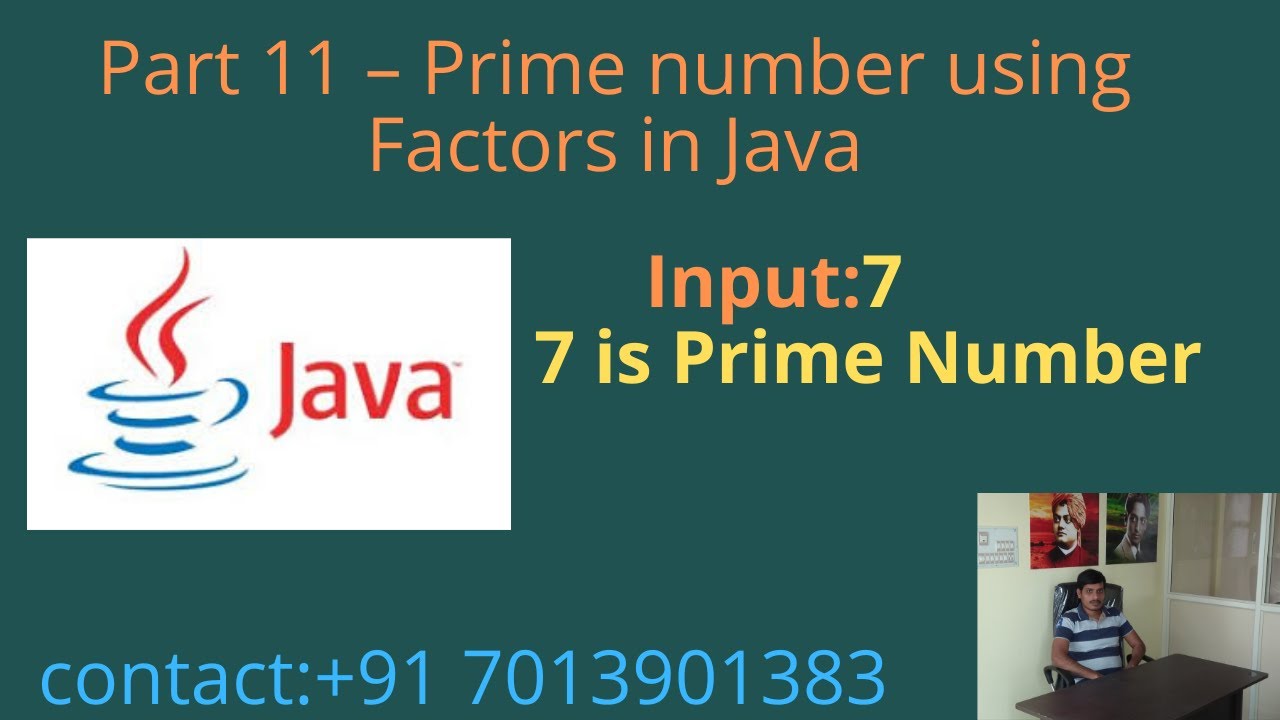 Prime Number using Factors in Java - Part 11 - YouTube