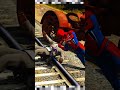 Spider Man Helping A man and dog on train tracks #spiderman  #gta5 #gta5spiderman #gta