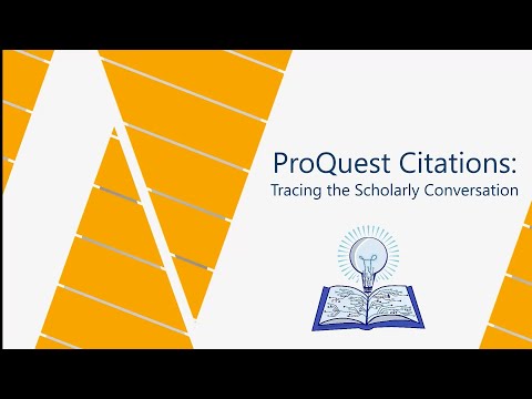 Tracing the Scholarly Conversation in ProQuest