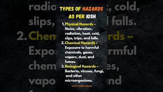 Types of Hazards #types of hazards as per IOSH #hazards #viral #viralvideo #viralshort #reels