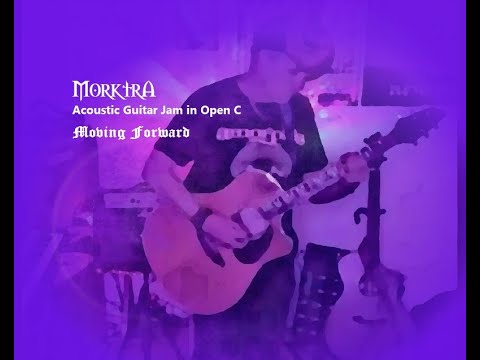 Performing Acoustic Guitar Jam In Open C Tuning - Moving Forward