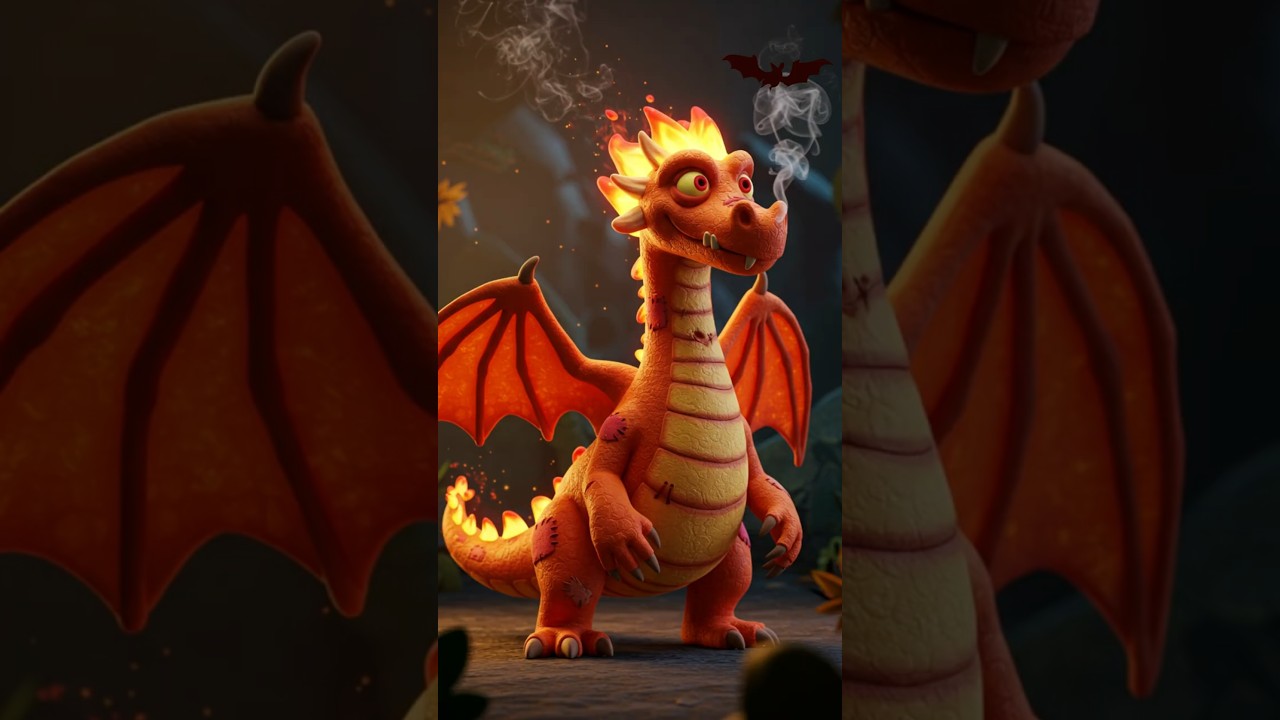 Песня о драконе на Хэллоуин для детей 🎃 | Учим имена и звуки драконов | Весёлая детская песенка