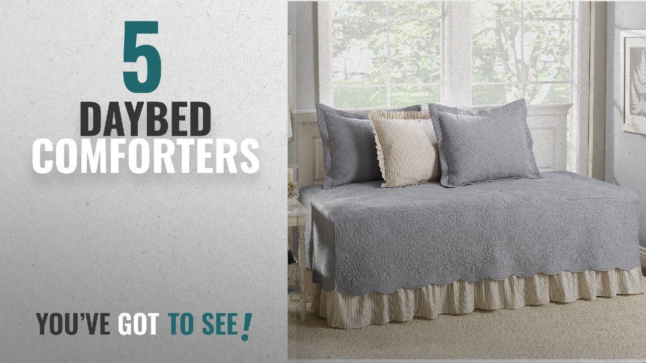 Top 10 Daybed Comforters  [2018]: Stone Cottage 5-Piece Daybed Cover Set, Trellis Gray