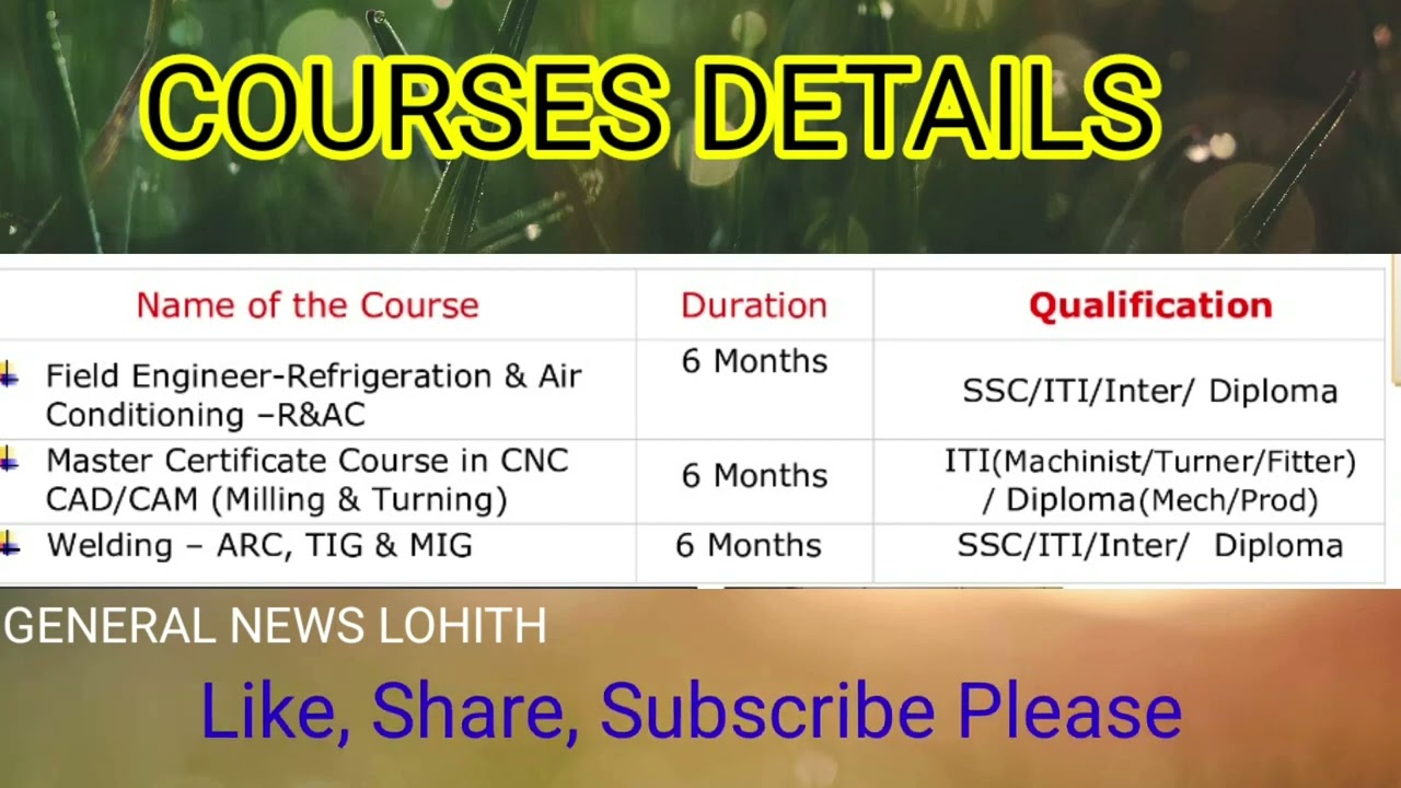 FREE 6 MONTHS TRAINING AND JOB PLACEMENT OPPORTUNITY    NSIC MECH DEPARTMENT HYDERABAD