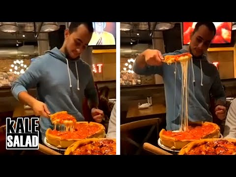 The most EPIC deep dish cheese pull ... (fail) ever 😩