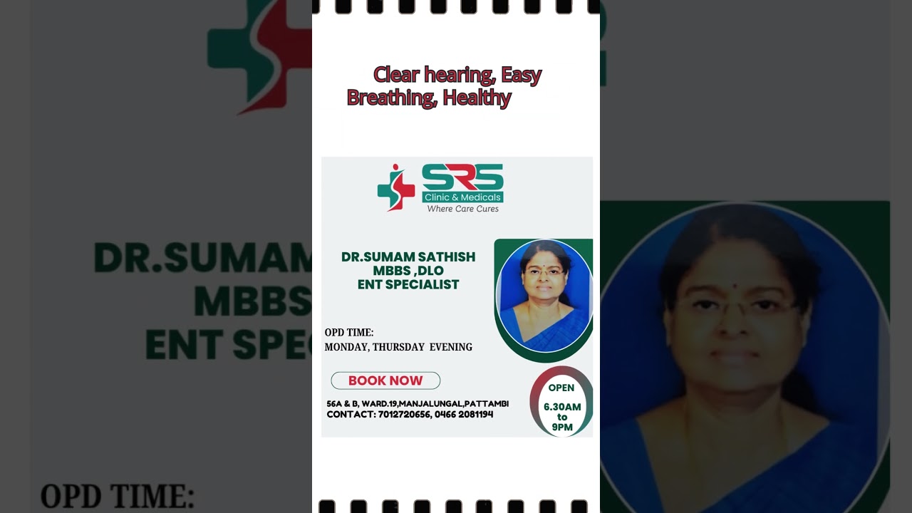 ENT expert at SRS Clinic . Visit and experience the difference! SRS Clinic. [