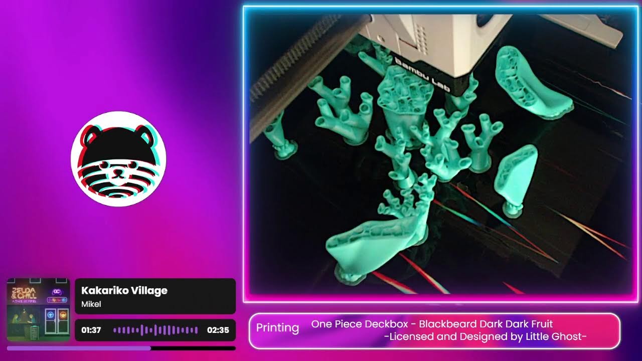 Cozy videogame lofi - 3D printing One Piece deckboxes and c h i l l