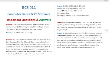 BCS 011 Important Questions and answers Part 1